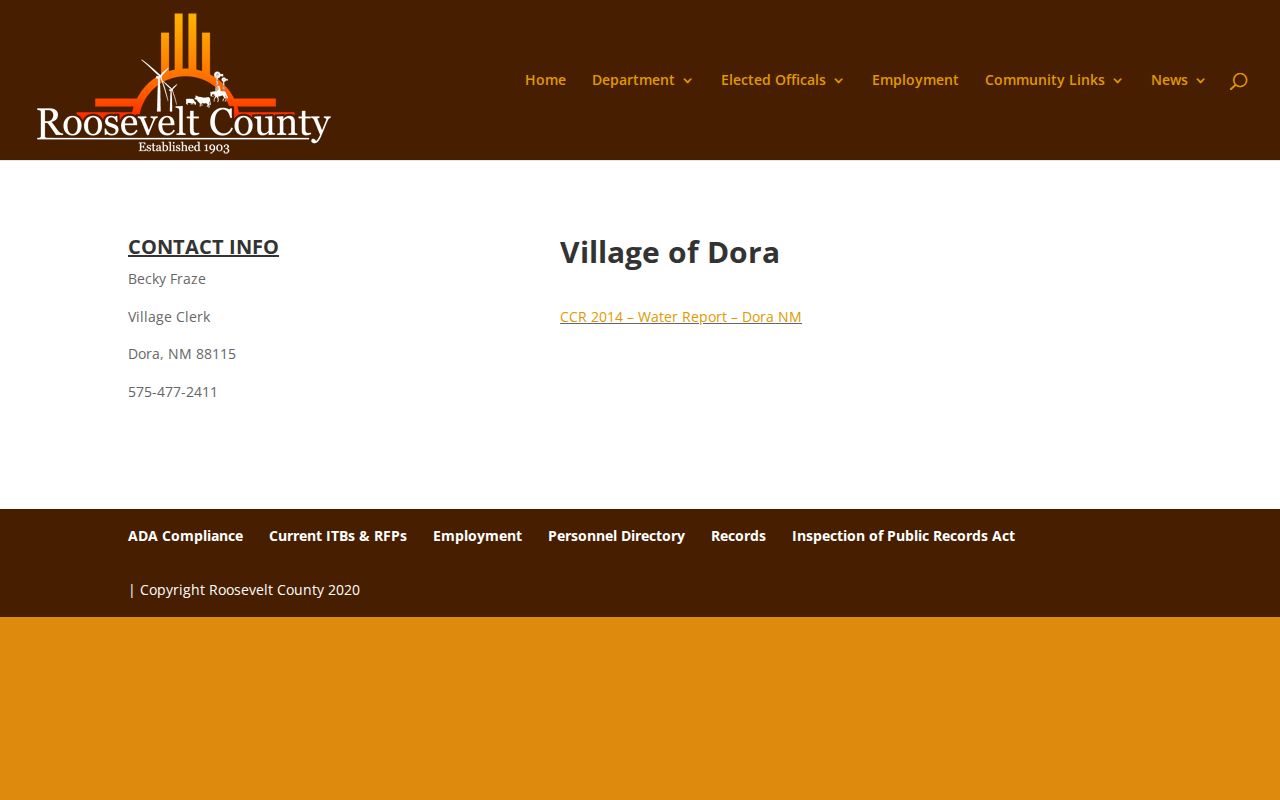 County-hosted Village of Dora profile